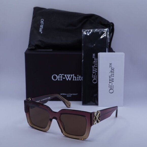 Off-White OERI14D MYSTIC 316E Square Sunglasses – Burgundy to Nude/Brown - Picture 4 of 9